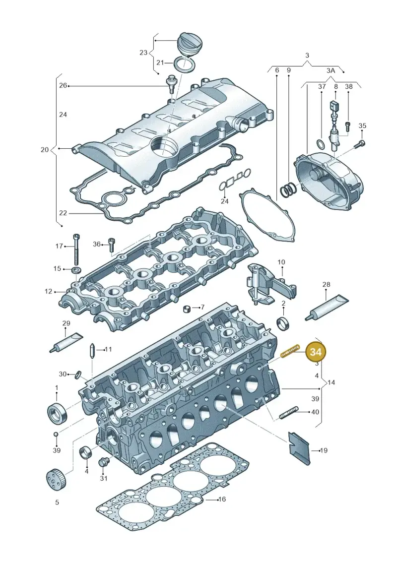 N10277103 — Audi A3 Sportback (2008-2013) diagram 412103450, position 34