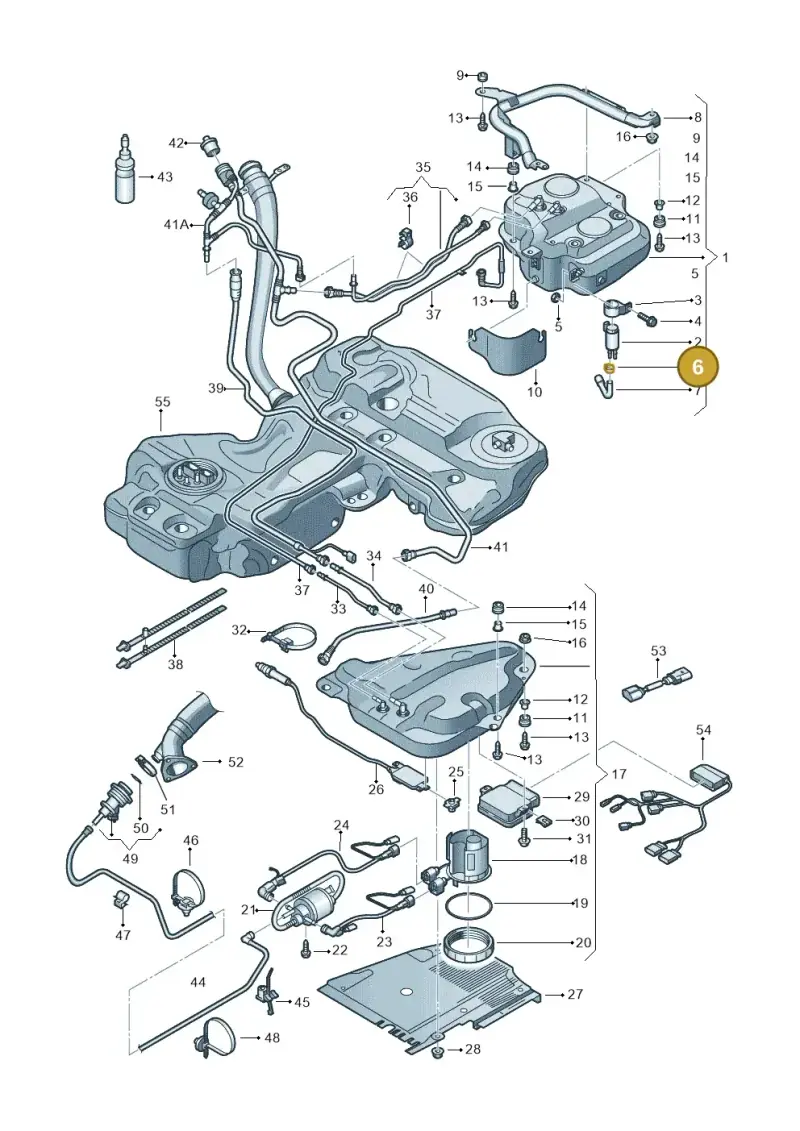 N10310001 — Audi A5 Sportback (2011-2017) diagram 636201150, position 6