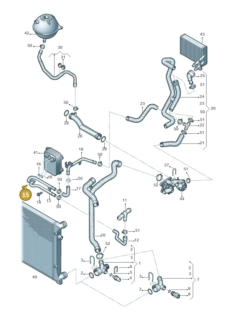 N10323102 — Audi A3/S3/quattro (2005-2007) diagram 412121360, position 15