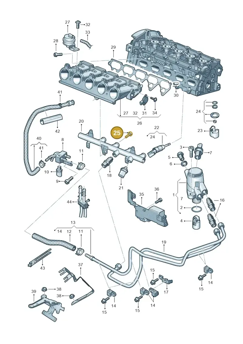 N10323104 — Audi RSQ3 qu. 2.5 (2013-2018) diagram 676133340, position 25