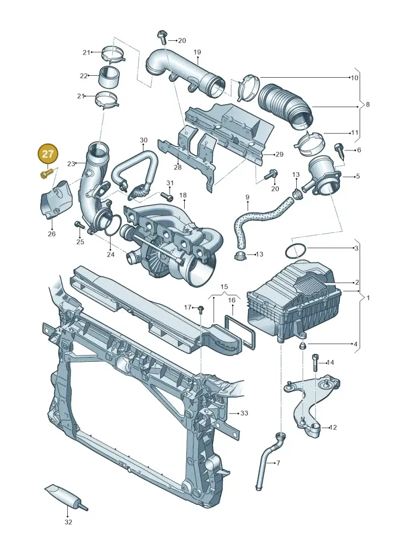 N10335205 — Audi RS3 Sportback (2015-2016) diagram 858133300, position 27
