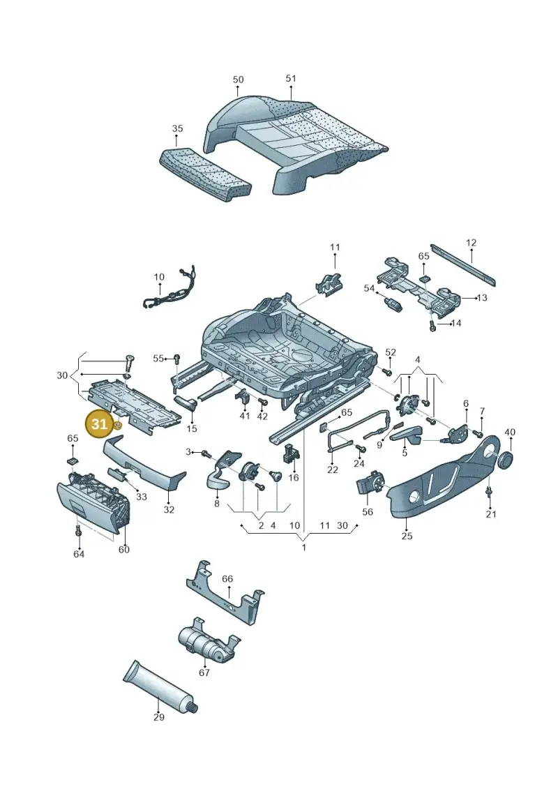N10340004 — Audi A3 Sportback (2016-2020) diagram 745881010, position 31