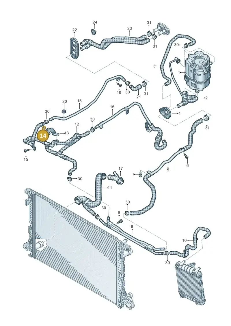 N10340103 — Audi A5 Sportback (2016-2020) diagram 849121920, position 14