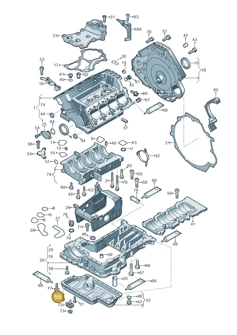 N10340703 — Audi A8L qu. 3.0 TDI (2009-2014) diagram 473103000, position 55