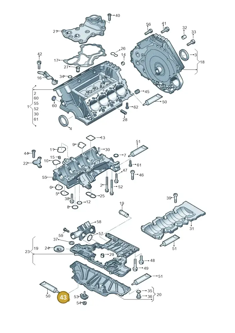 N10340703 — Audi RS4 Av. qu. 4.2 (2012-2015) diagram 695103000, position 43