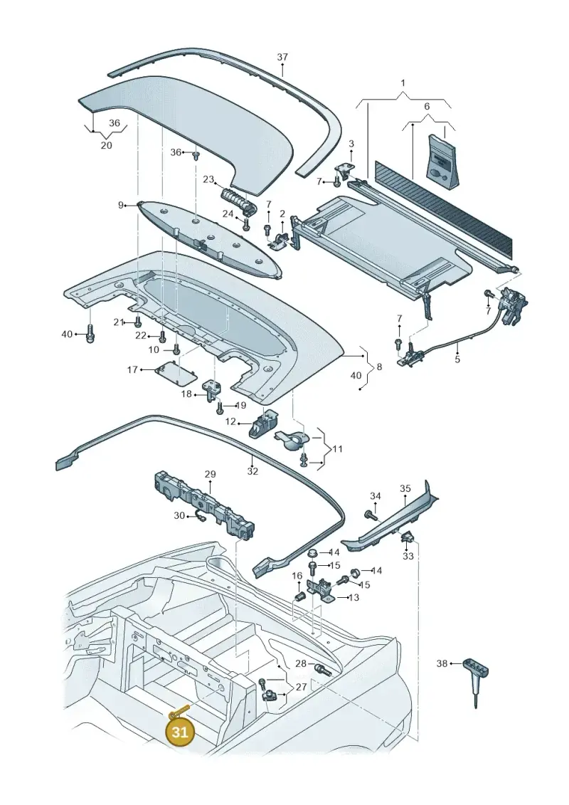 N10344302 — Audi A5 Cabrio 2.0 (2016-2018) diagram 848825500, position 31