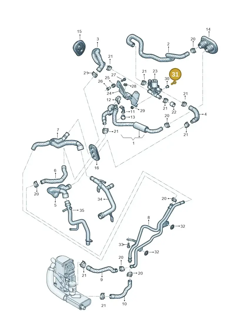 N10347403 — Audi A8L qu. 3.0 TDI (2013-2018) diagram 771265120, position 31