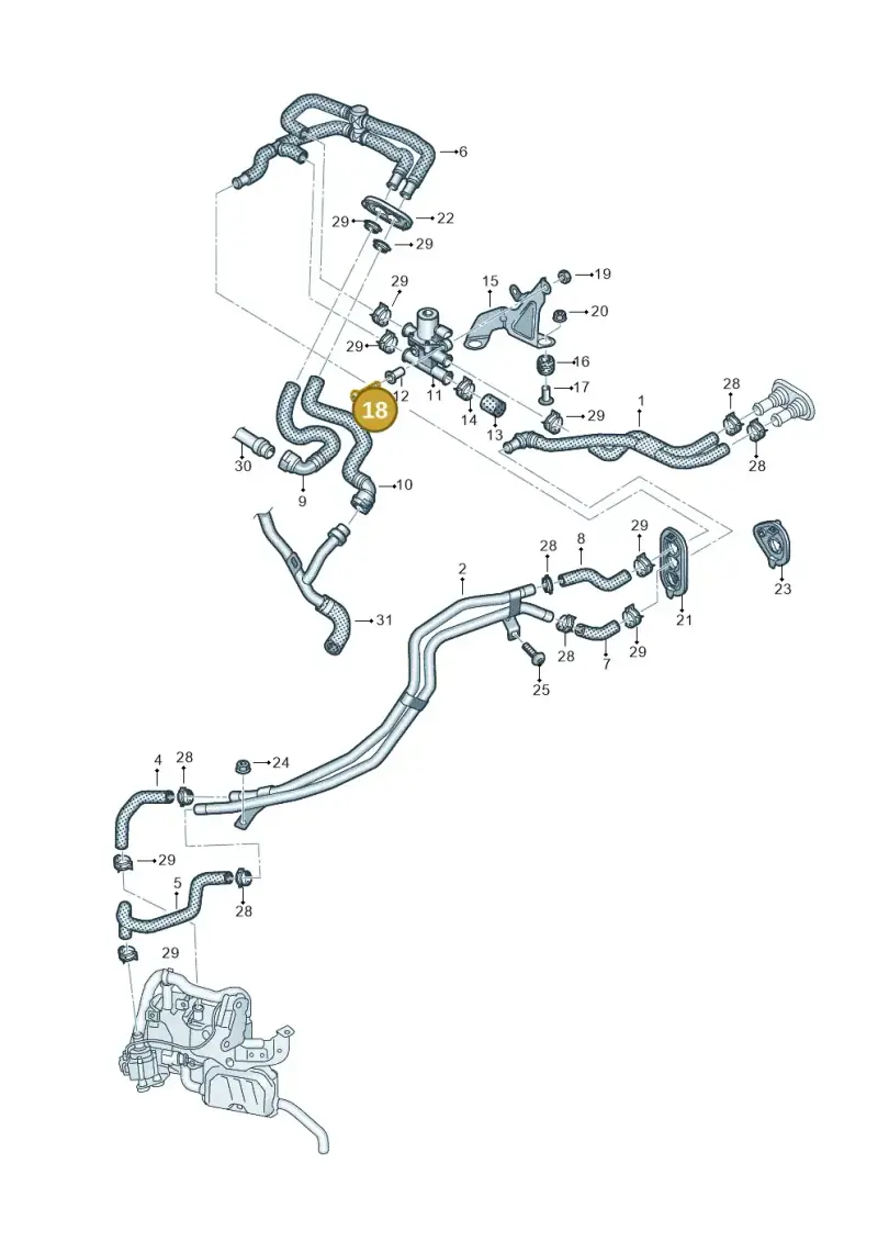 N10347404 — Audi A5 Sportback (2016-2020) diagram 849261052, position 18