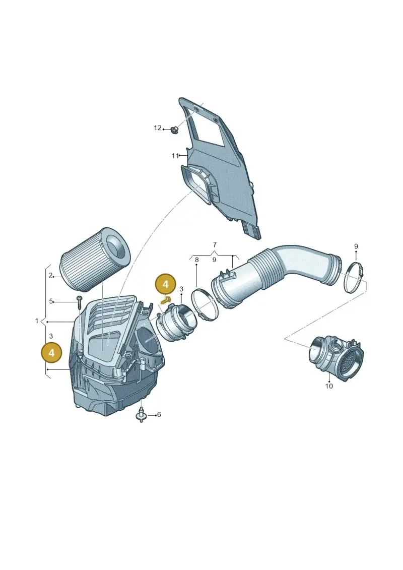N10354602 — Audi A8L (2017-2022) diagram 838129300, position 4