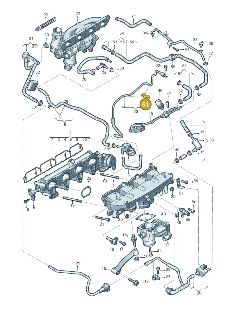 N10401902 — Audi Q5 qu. 2.0 TDI (2012-2017) diagram 736133220, position 61