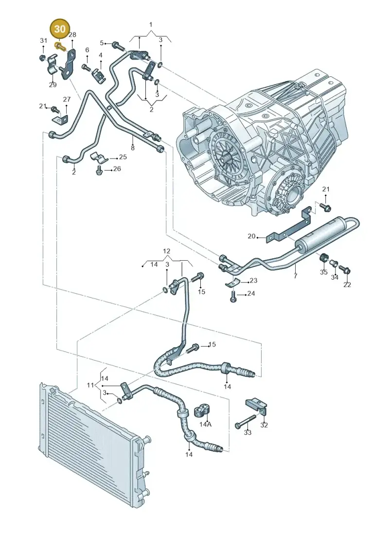 N10402103 — Audi A4/S4/Av./qu. (2001-2004) diagram 249317600, position 30