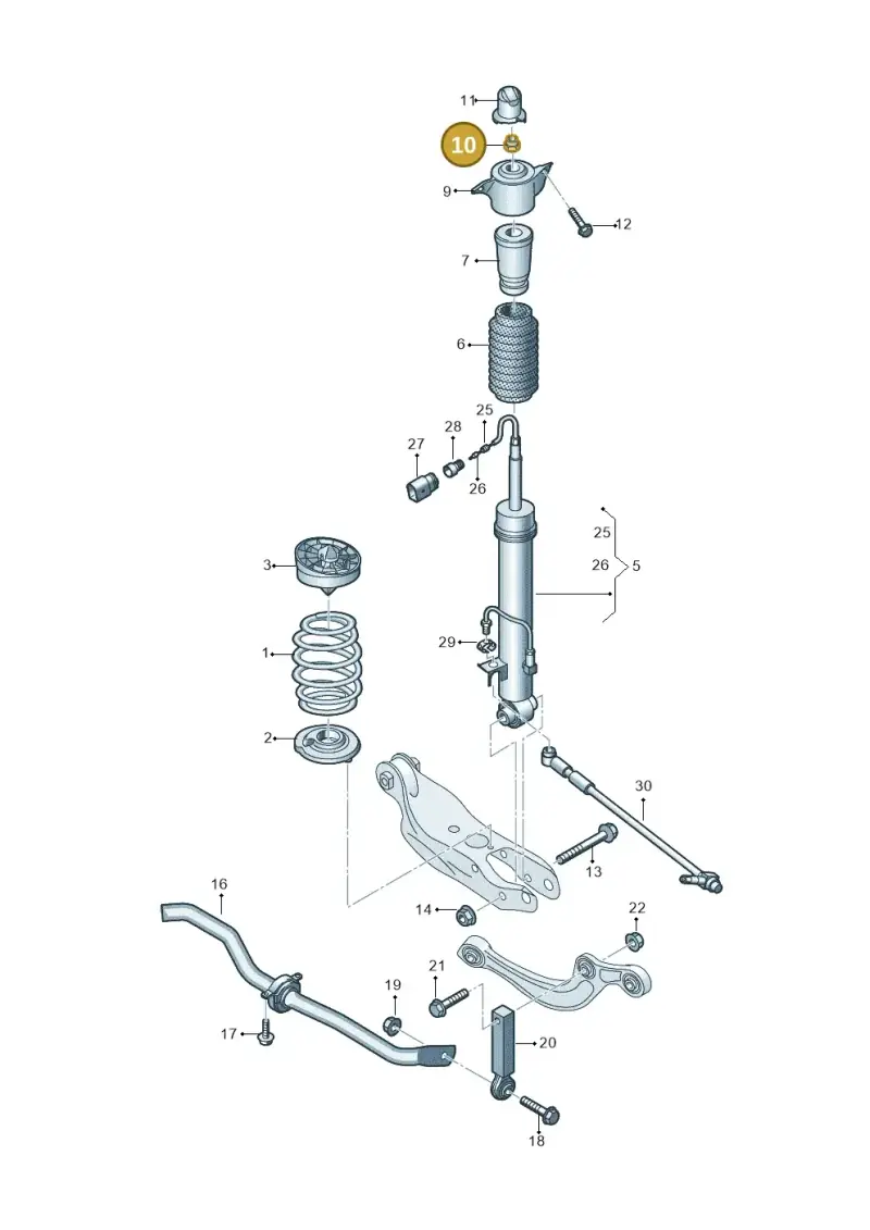 N10402904 — Audi RS6 Avant (2019-) diagram 537511100, position 10