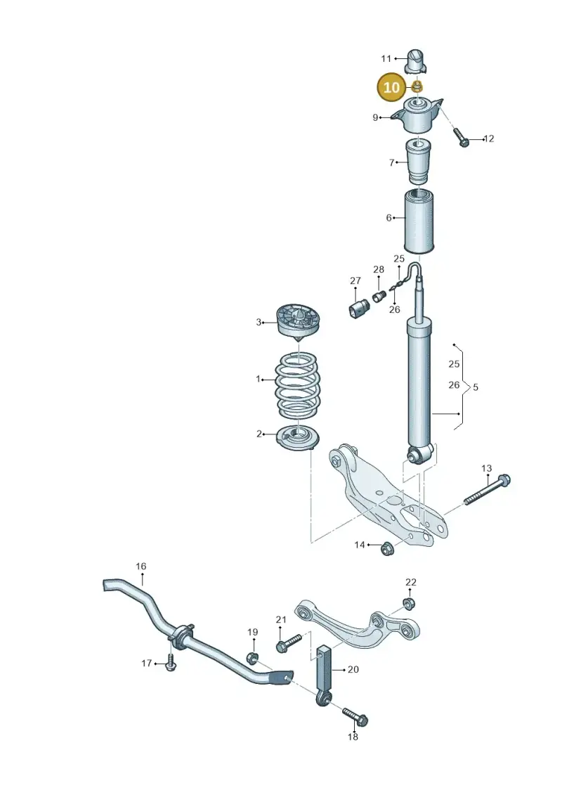 N10402904 — Audi A5 Limo 2.0 (2024-) diagram 849511040, position 10