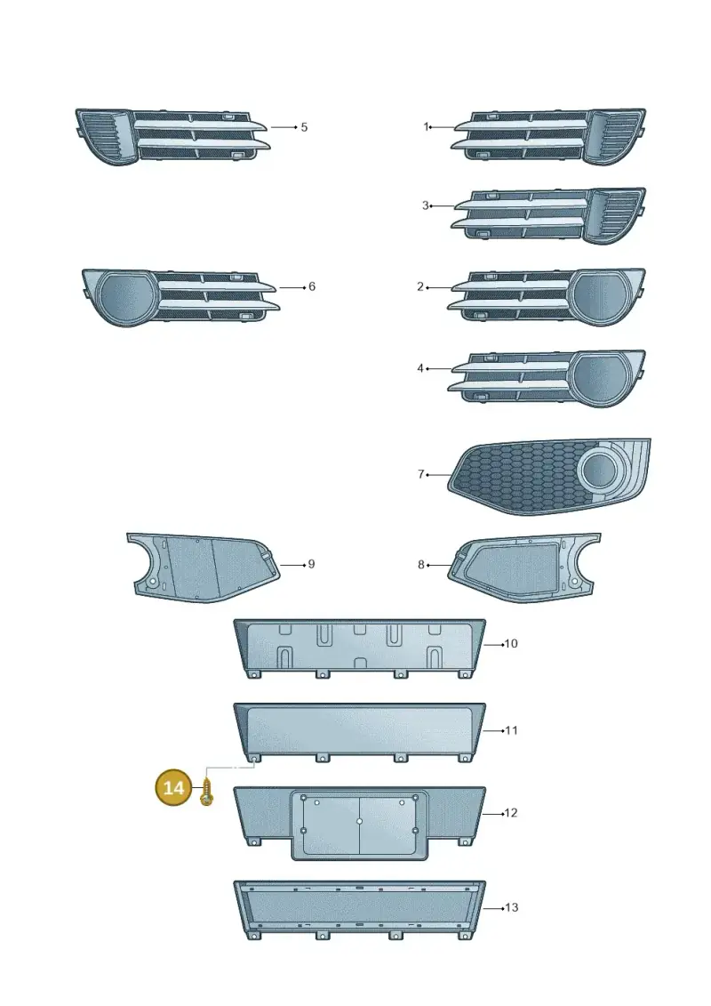 N10405502 — Audi A3/S3/Sportb./qu. 08 (2007-) diagram 412807370, position 14