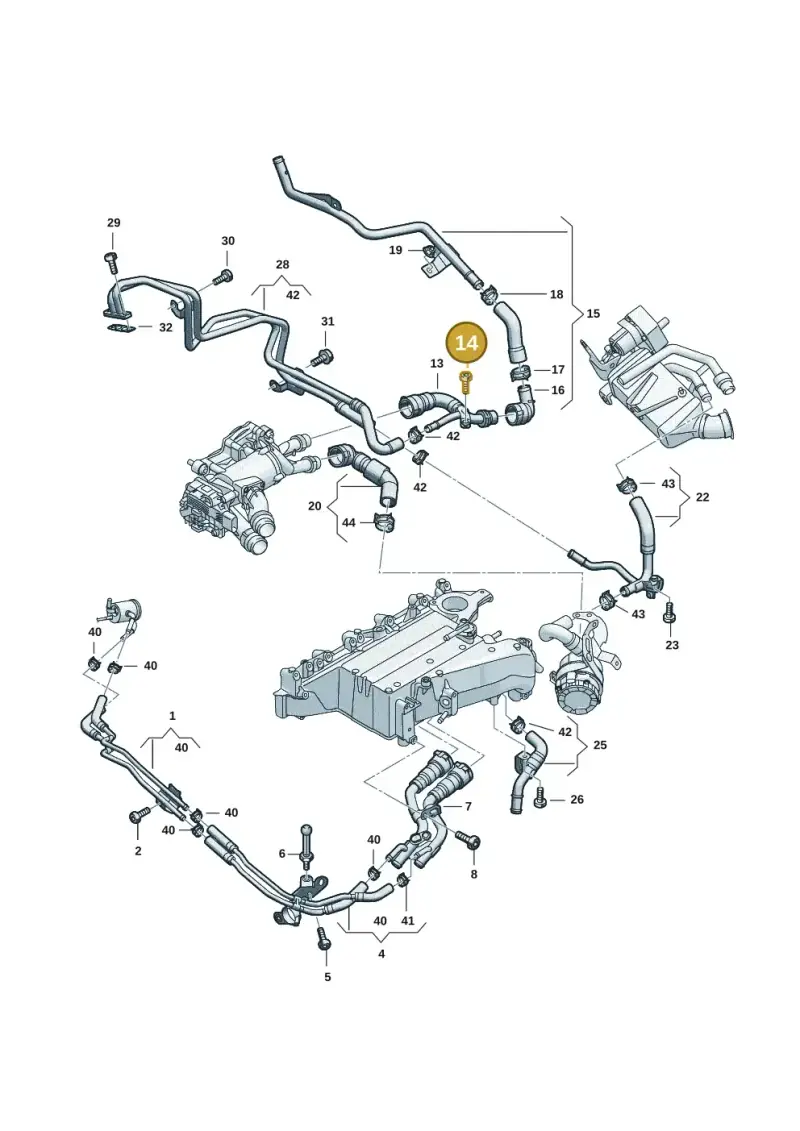 N10405604 — Audi A5 Limo 2.0 (2024-) diagram 05l121005, position 14