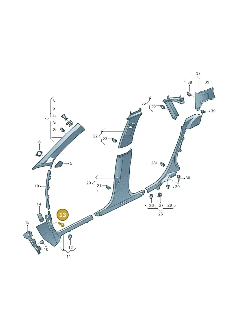 N10412804 — Audi A3 Sportback (2019-2021) diagram 596867650, position 13