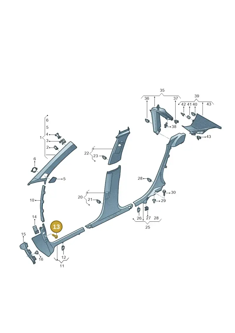 N10412804 — Audi A3 Sportback (2019-2021) diagram 596867660, position 13