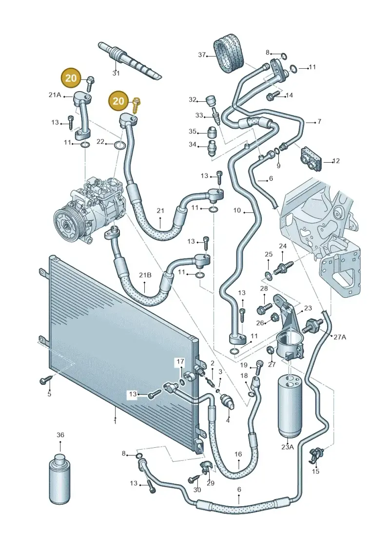 N10415402 — Audi A6 2.7 TDI (2008-2011) diagram 448260400, position 20