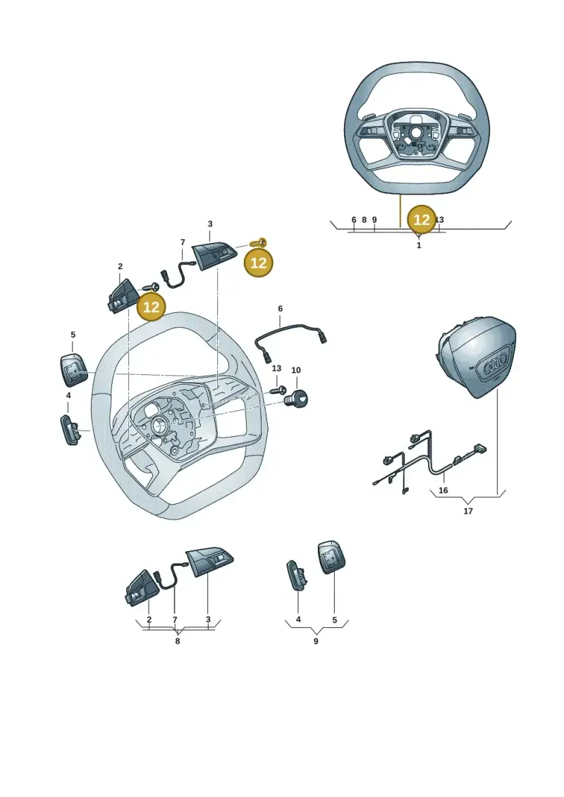 N10415903 — Audi A5 Avant 2.0 (2024-) diagram 8wh419000, position 12