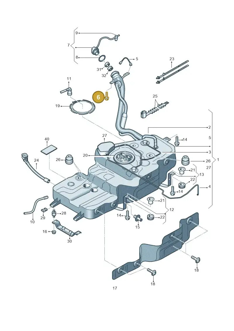 N10416003 — Audi Q5 qu. 2.0 TDI (2012-2017) diagram 647201100, position 6