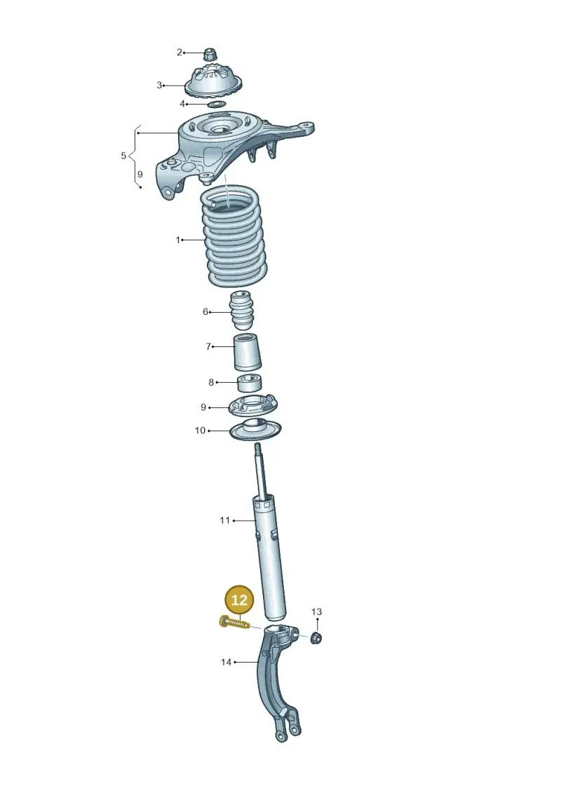 N10421304 — Audi RS4 Av. qu. 4.2 (2012-2015) diagram 620411000, position 12