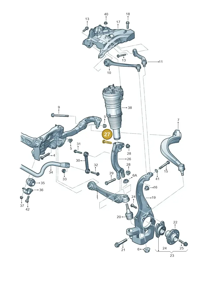 N10421304 — Audi A8L (2017-2022) diagram 696407000, position 27
