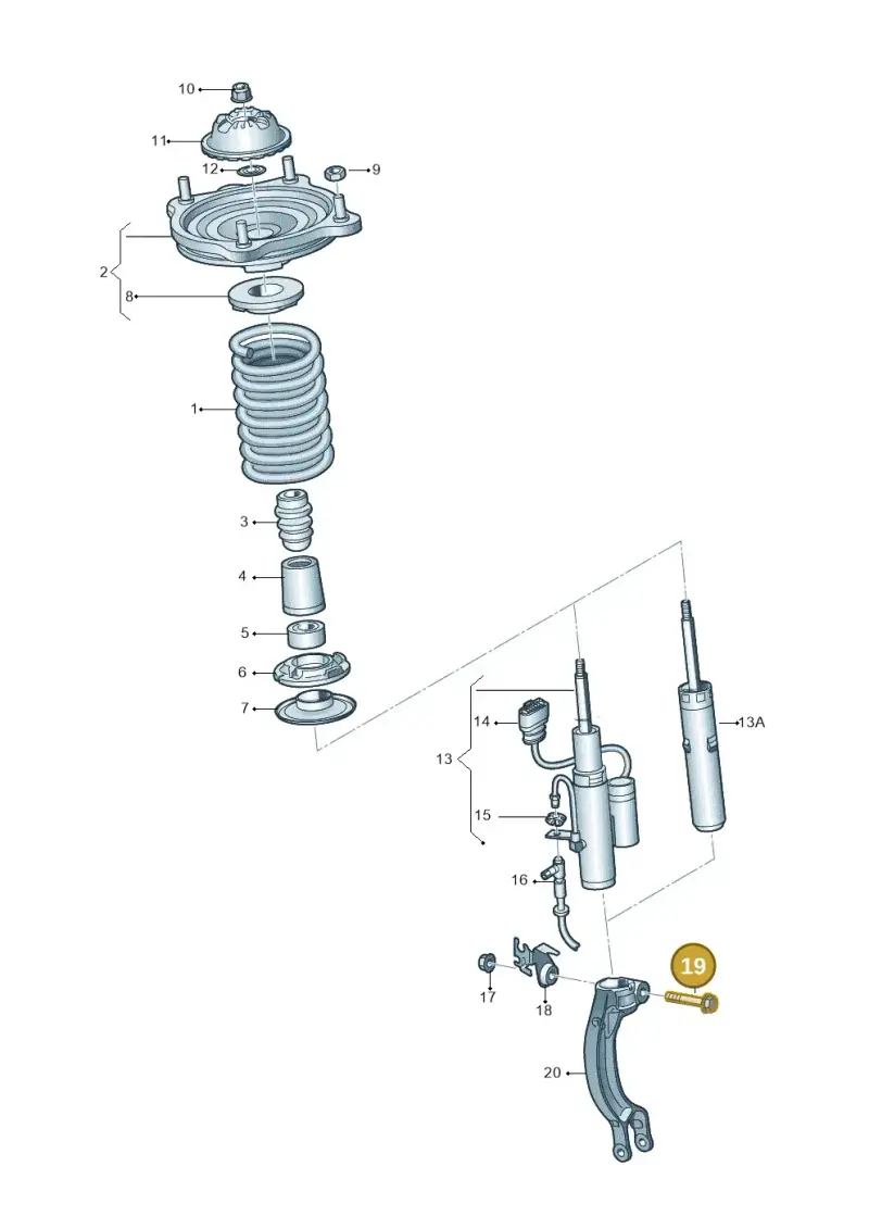 N10421304 — Audi A7 Sportback (2010-2015) diagram 758411000, position 19