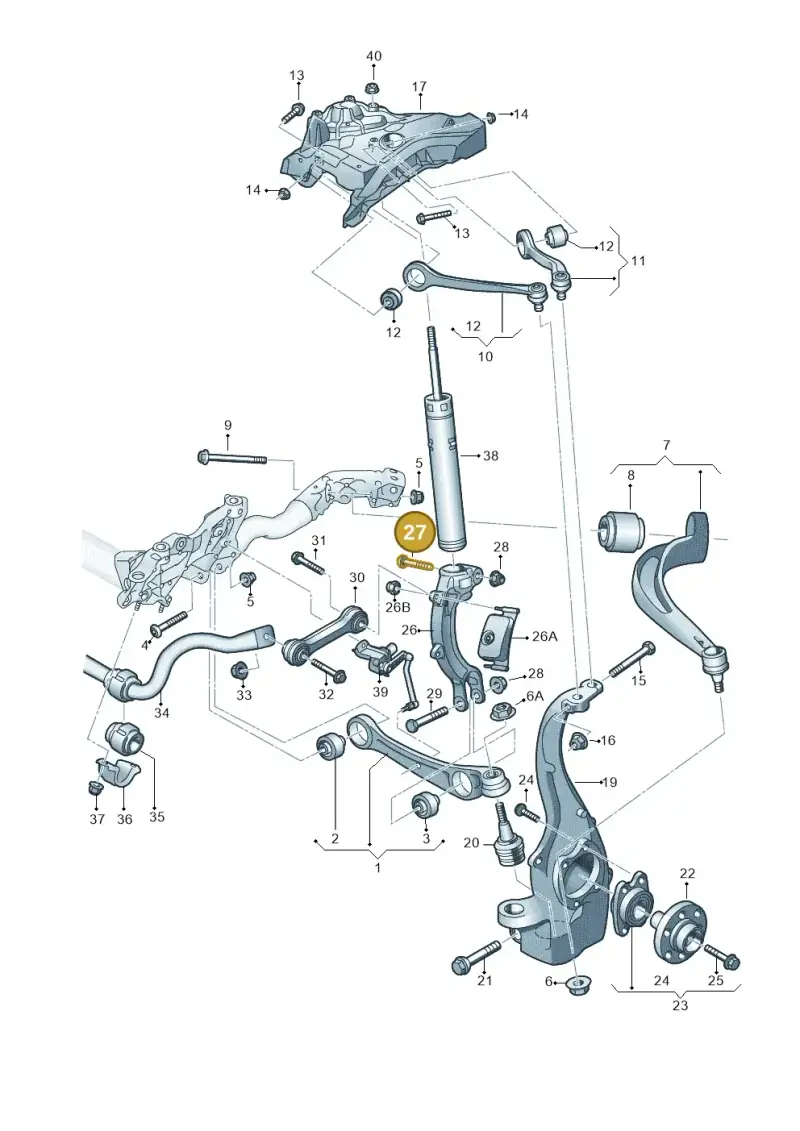 N10421304 — Audi A7 Sportback (2014-2018) diagram 788407000, position 27