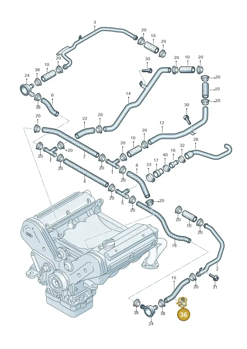 N10424501 — Audi RS6 qu. (2003-2004) diagram 290103900, position 36