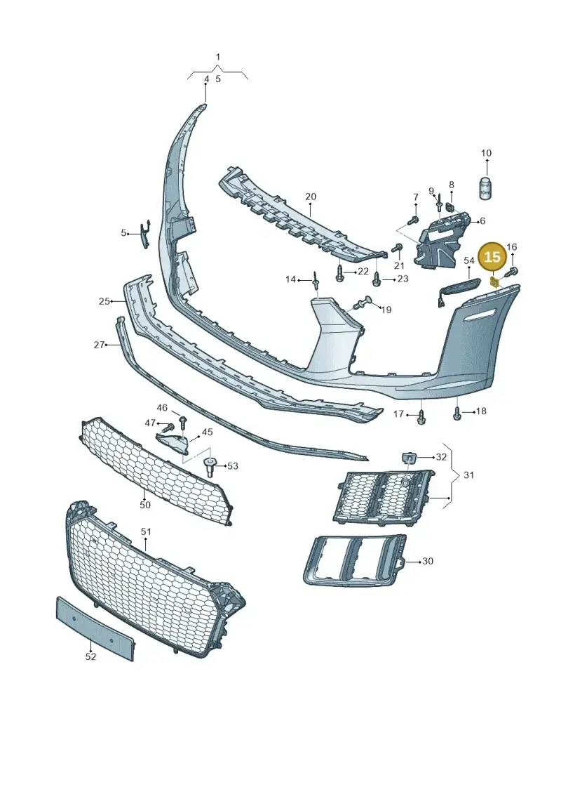 N10433701 — Audi R8 Spyder (2015-2024) diagram 872807100, position 15