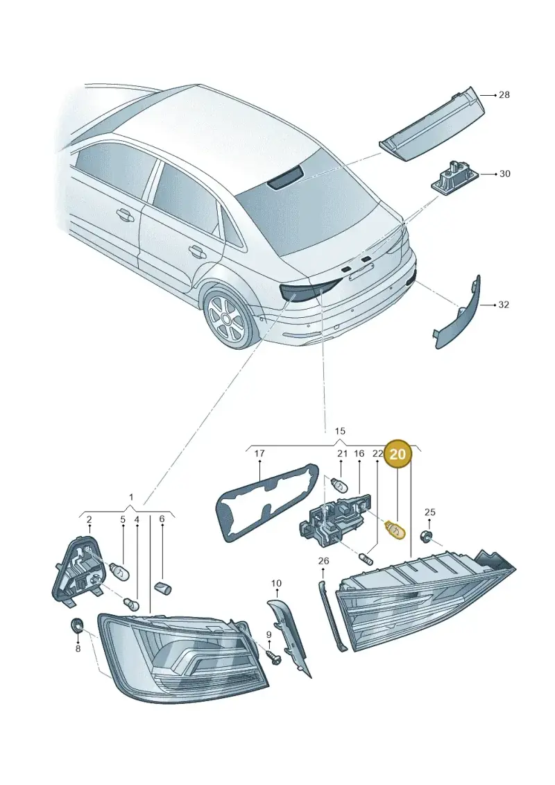 N10445602 — Audi A3 Sportback (2016-2020) diagram 745945020, position 20
