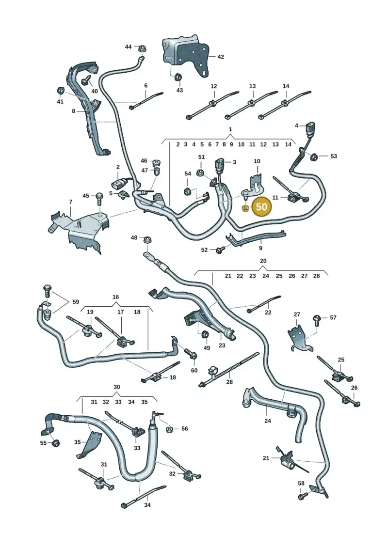 N10451404 — Audi Q8 Quattro 3,0 (2018-) diagram 429972007, position 50