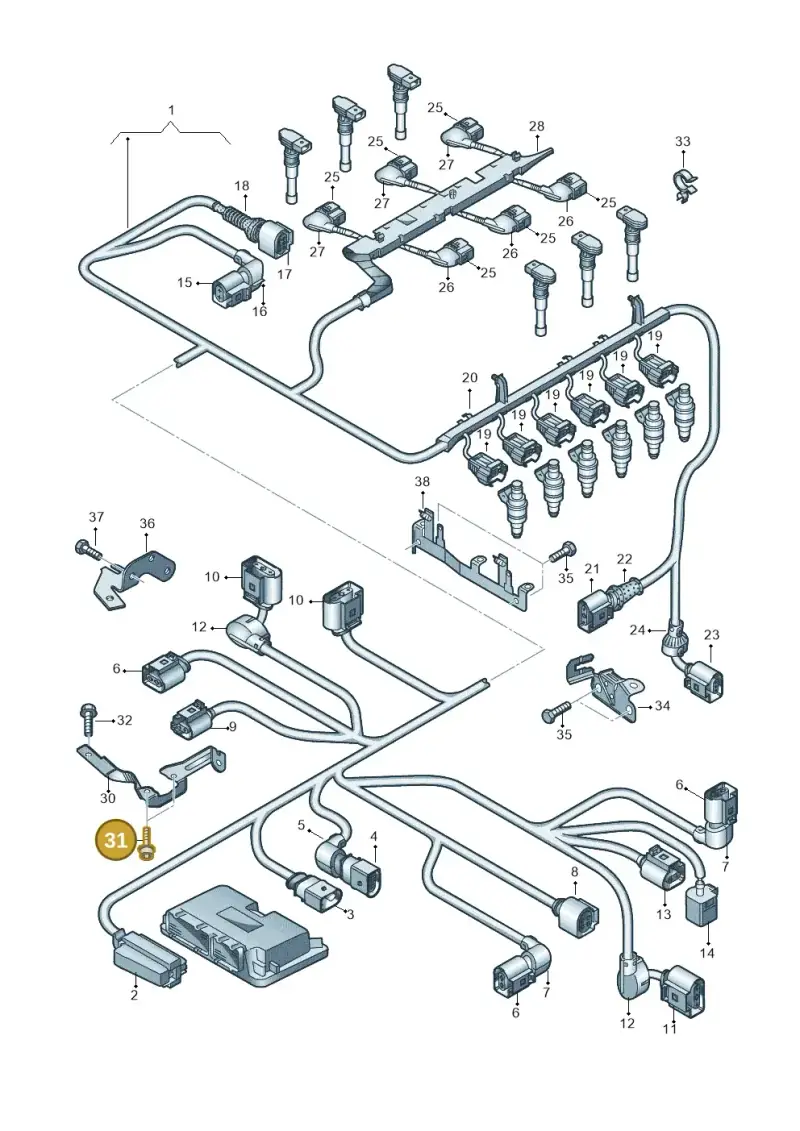 N10458302 — Audi A3 Sportback (2008-2013) diagram 278971300, position 31