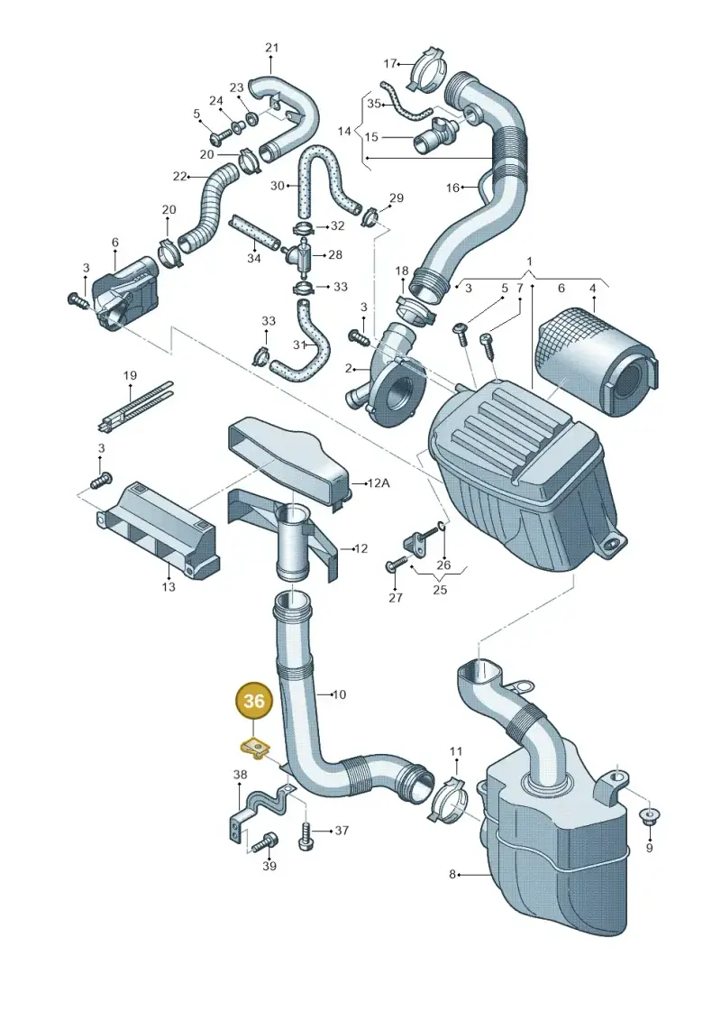 N10469702 — Audi A3 Sportback (2008-2013) diagram 412133050, position 36