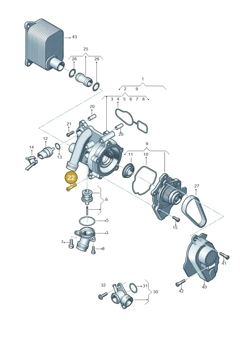 N10470705 — Audi Q3 2.0 TDI (2014-2019) diagram 855121001, position 22