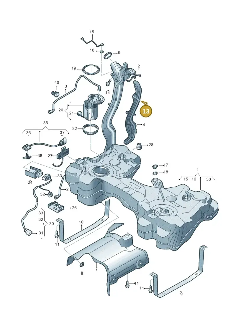 N10471801 — Audi TTRS Coupe (2016-2023) diagram 898201250, position 13