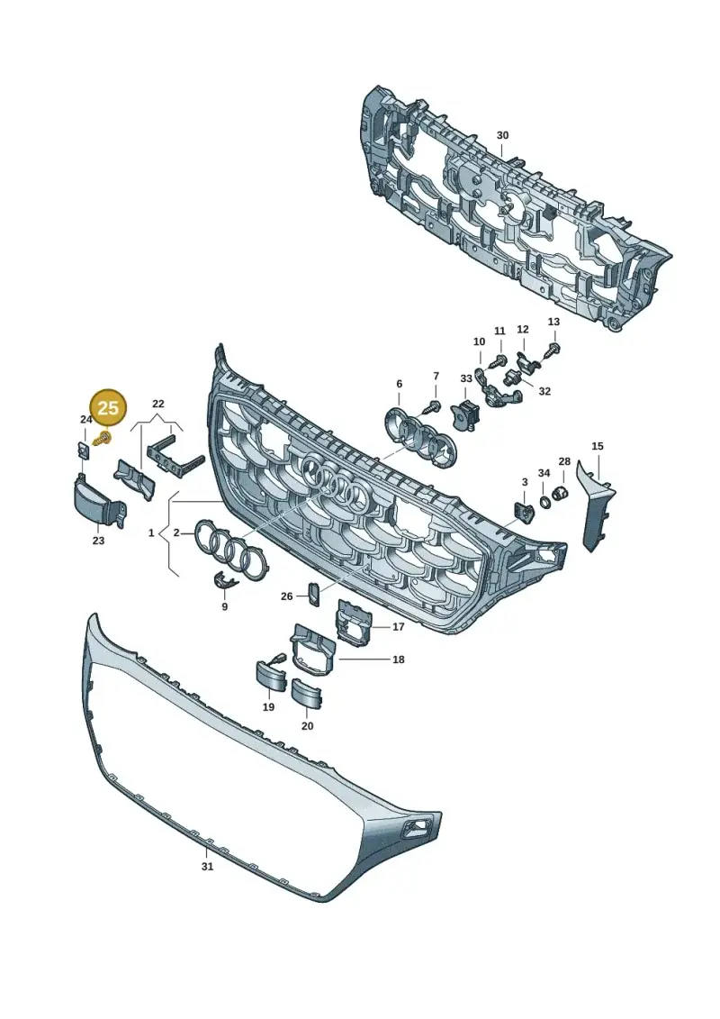 N10473203 — Audi Q8 Quattro 3,0 (2018-) diagram 429853045, position 25