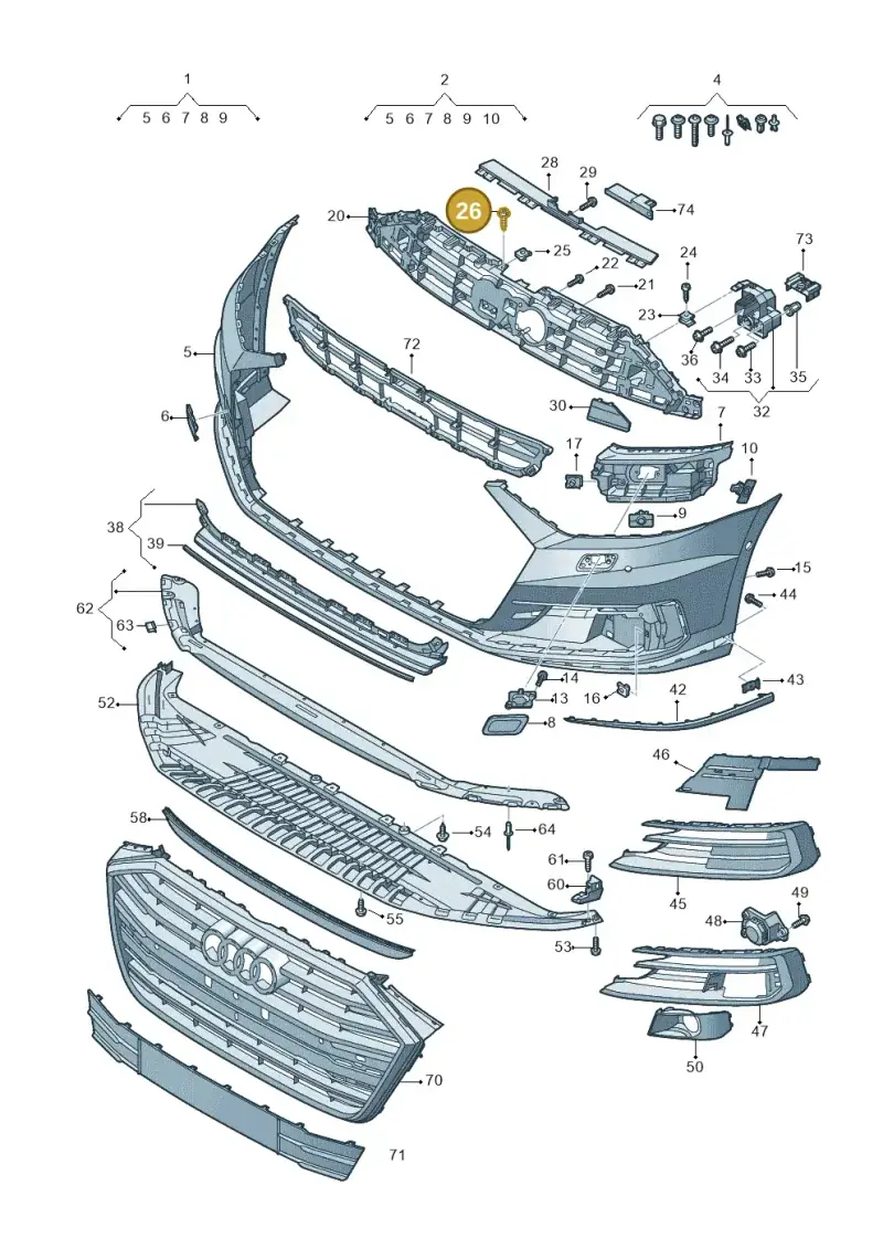 N10473203 — Audi A8L (2017-2022) diagram 838807100, position 26