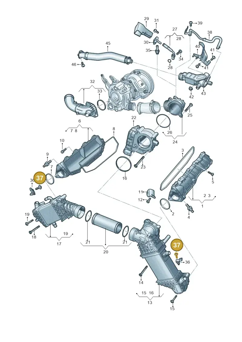 N10473402 — Audi A5 Limo 2.0 (2024-) diagram 8wk145625, position 37
