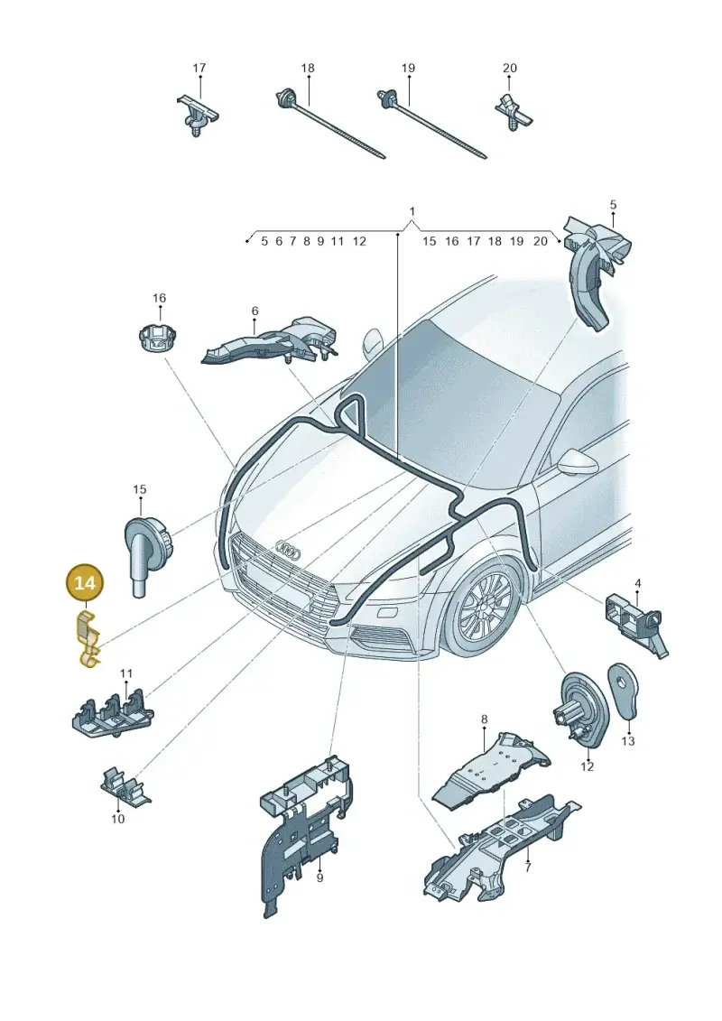 N10478501 — Audi TTRS Coupe (2016-2023) diagram 850971870, position 14