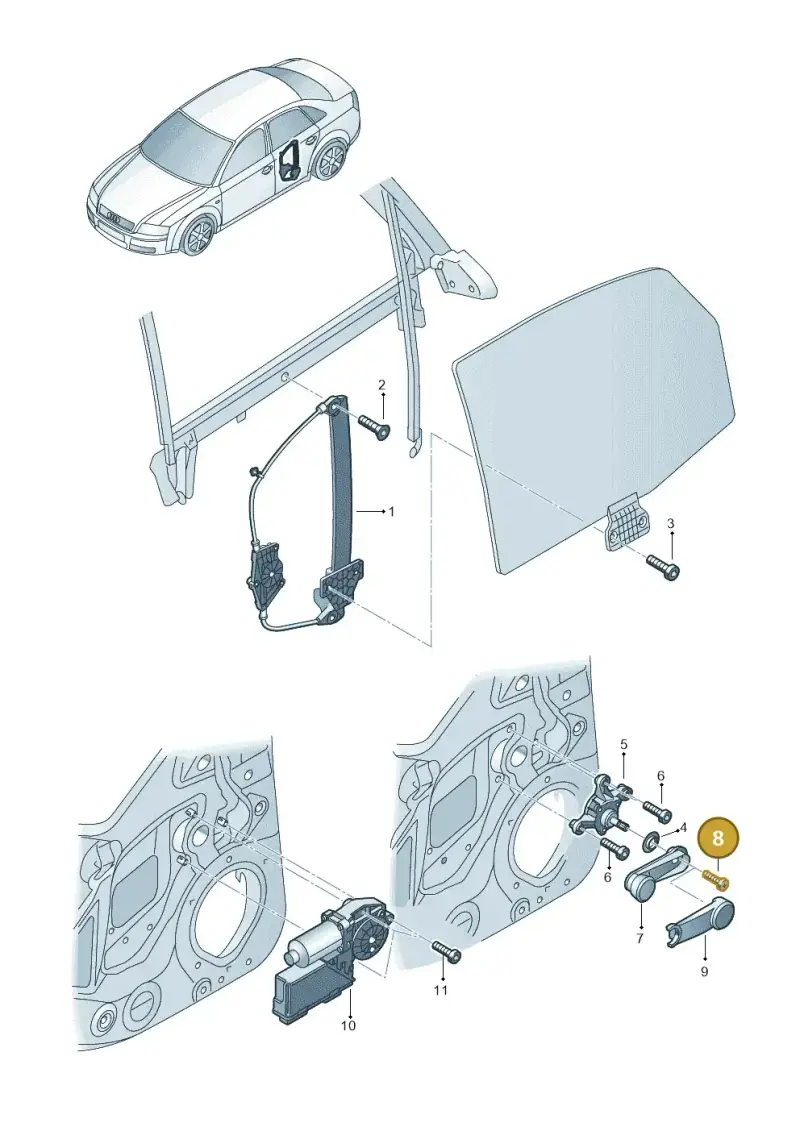 N10485704 — Audi RS4 qu.           07> (2006-) diagram 249839600, position 8