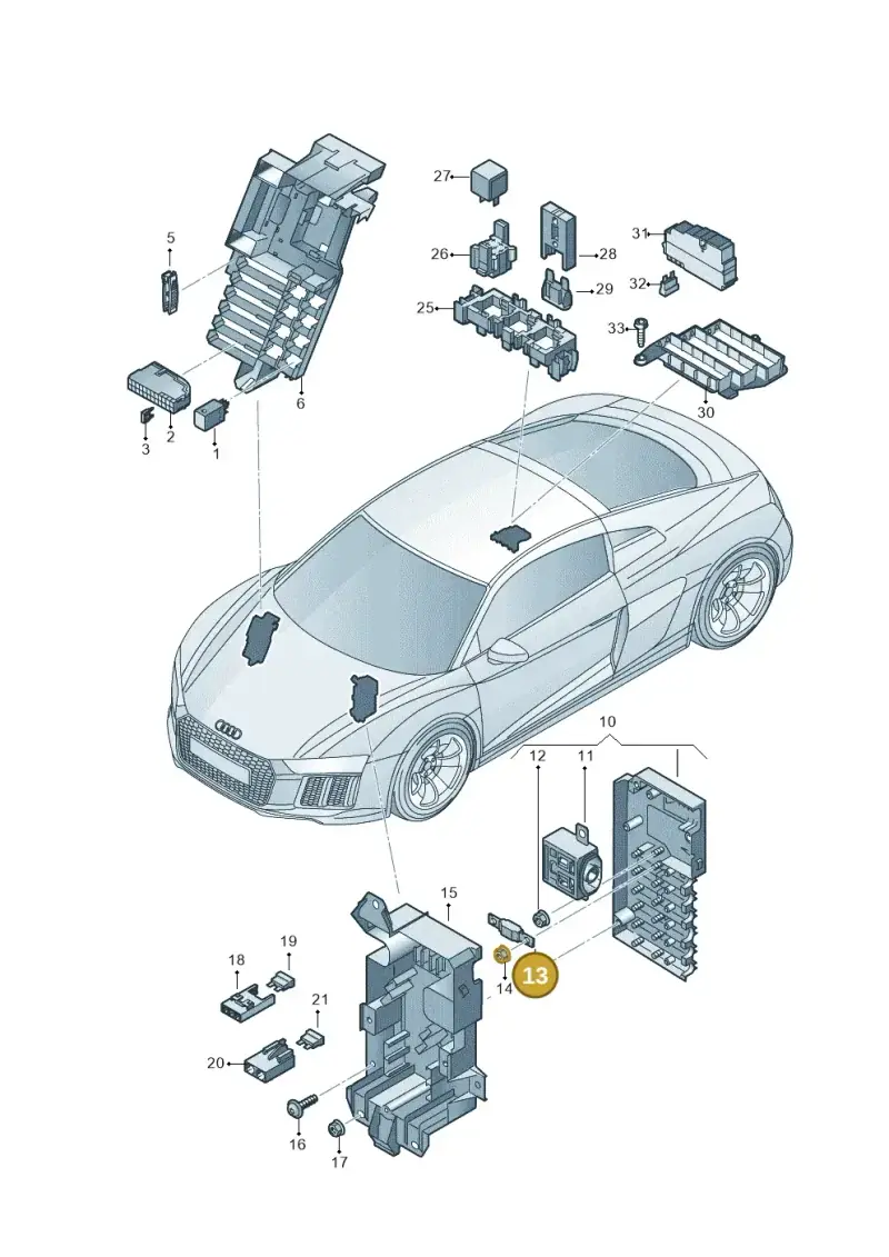 N10525508 — Audi R8 Spyder (2015-2024) diagram 872937000, position 13