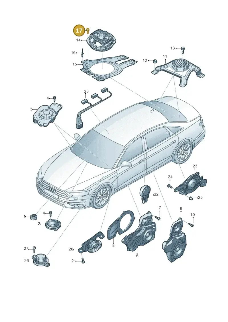 N10528402 — Audi A8L (2017-2022) diagram 838035350, position 17