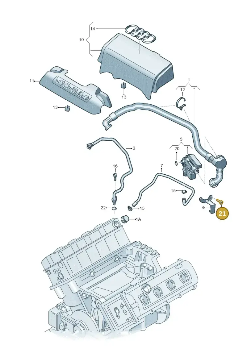 N10530304 — Audi A6 2.7 TDI (2008-2011) diagram 448103970, position 21