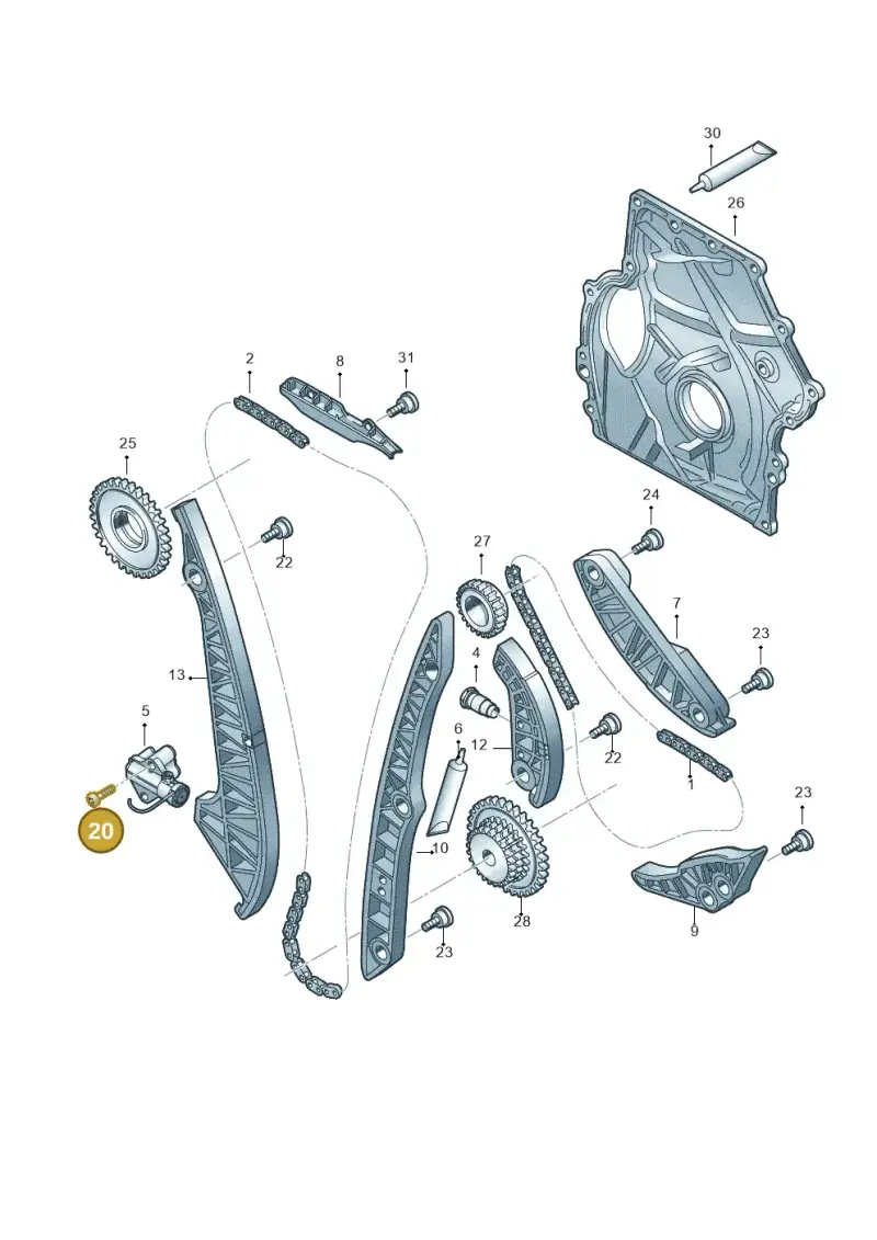 N10554002 — Audi A3 Sportback (2019-2021) diagram 849109270, position 20