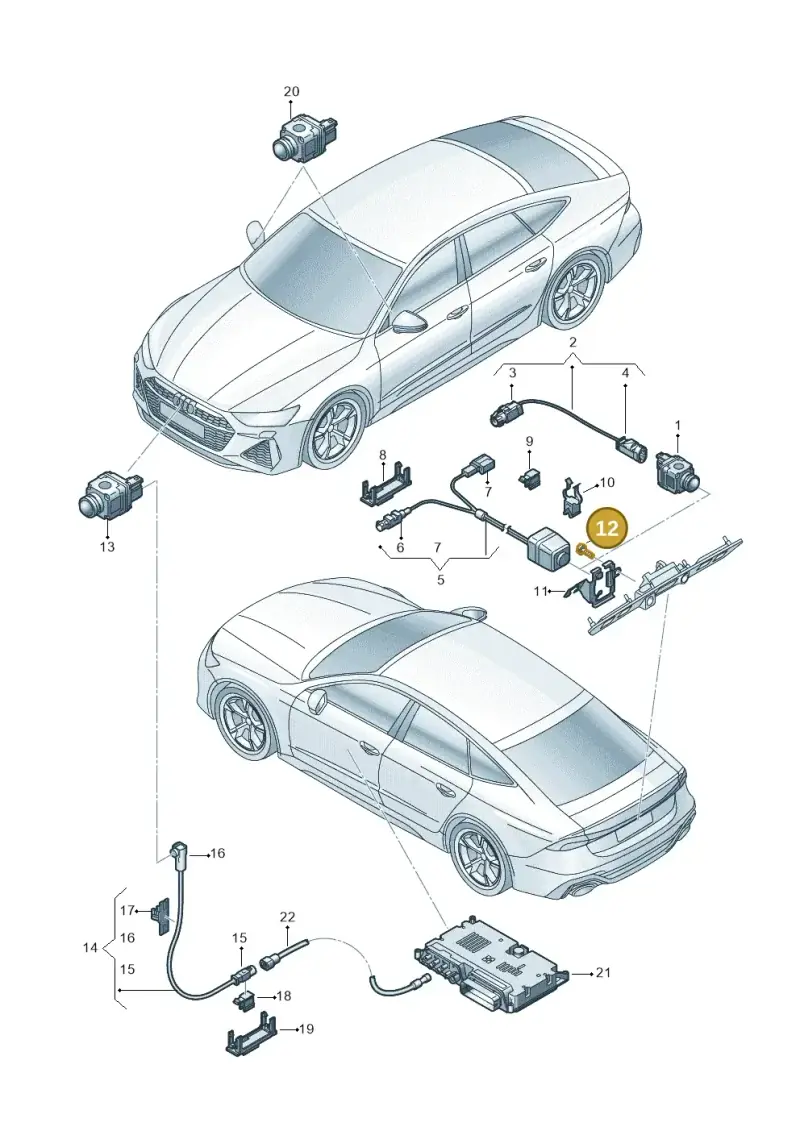 N10555702 — Audi RS7 Sportback (2019-) diagram 538907260, position 12