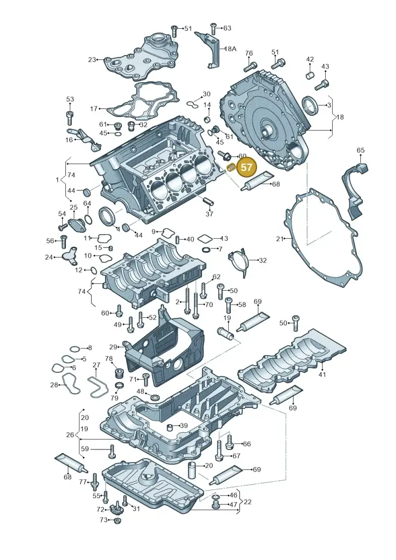 N10570501 — Audi A8L qu. 3.0 TDI (2009-2014) diagram 473103000, position 57