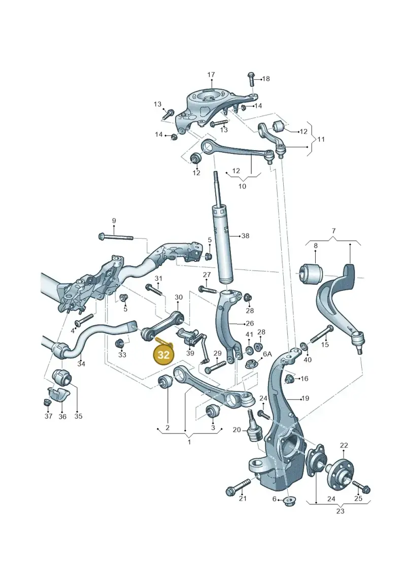 N10570702 — Audi A6 Av. qu. 3.0 (2012-2018) diagram 620407000, position 32