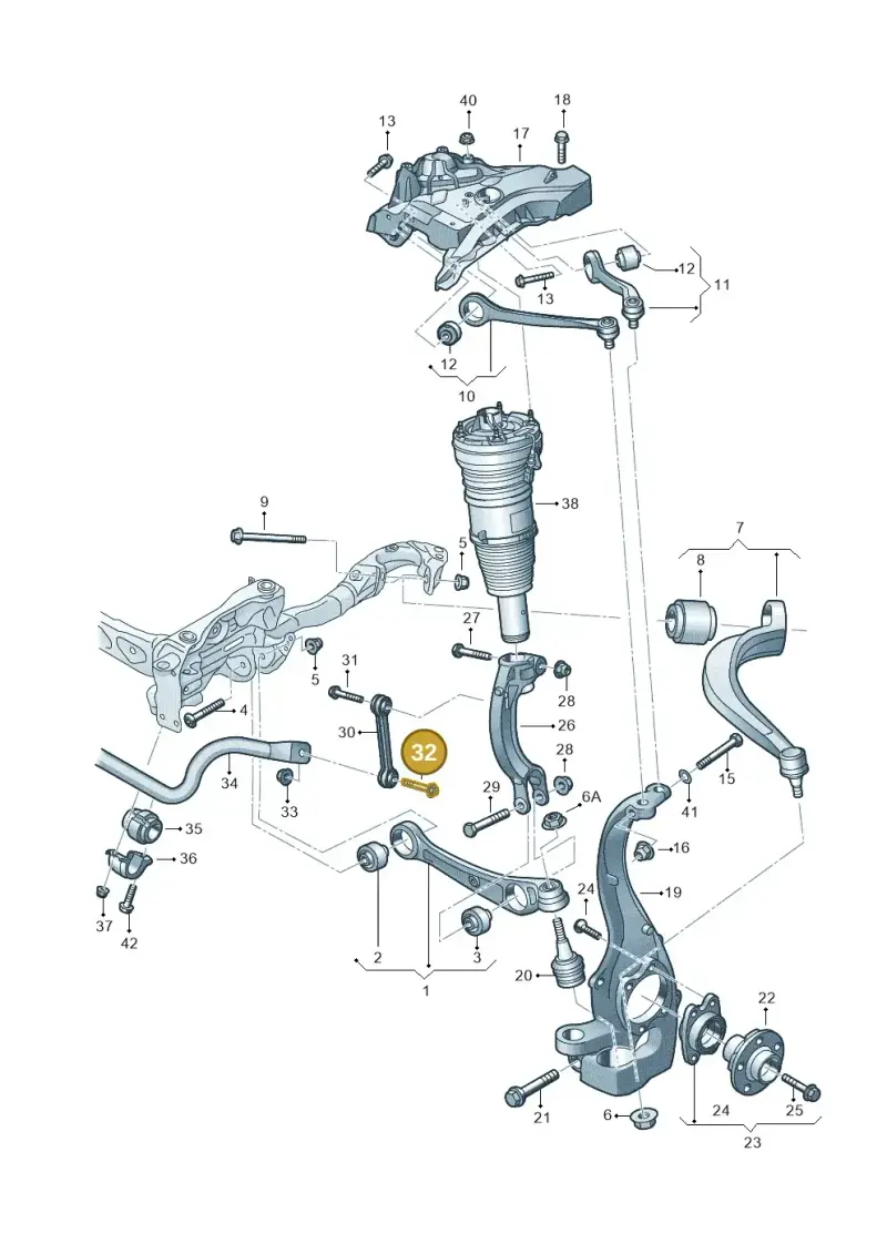 N10570702 — Audi A8L qu. 3.0 TDI (2009-2014) diagram 696407010, position 32