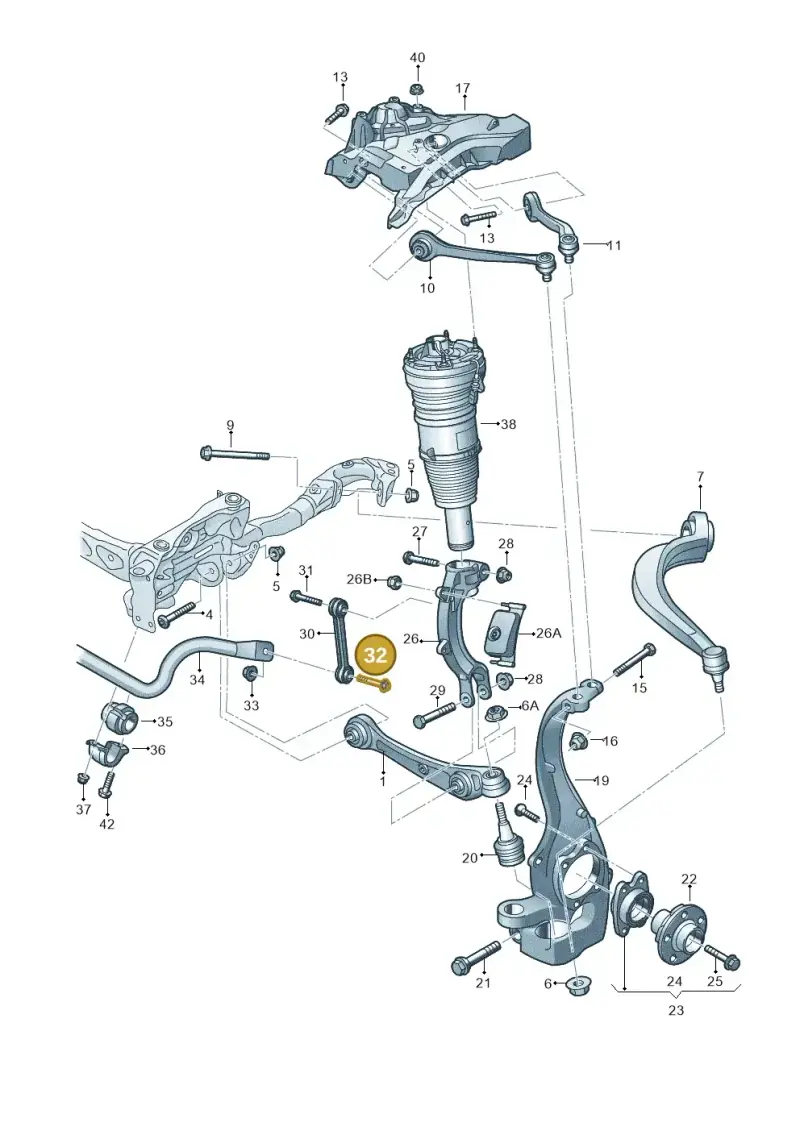 N10570702 — Audi A8L qu. 3.0 TDI (2013-2018) diagram 771407000, position 32